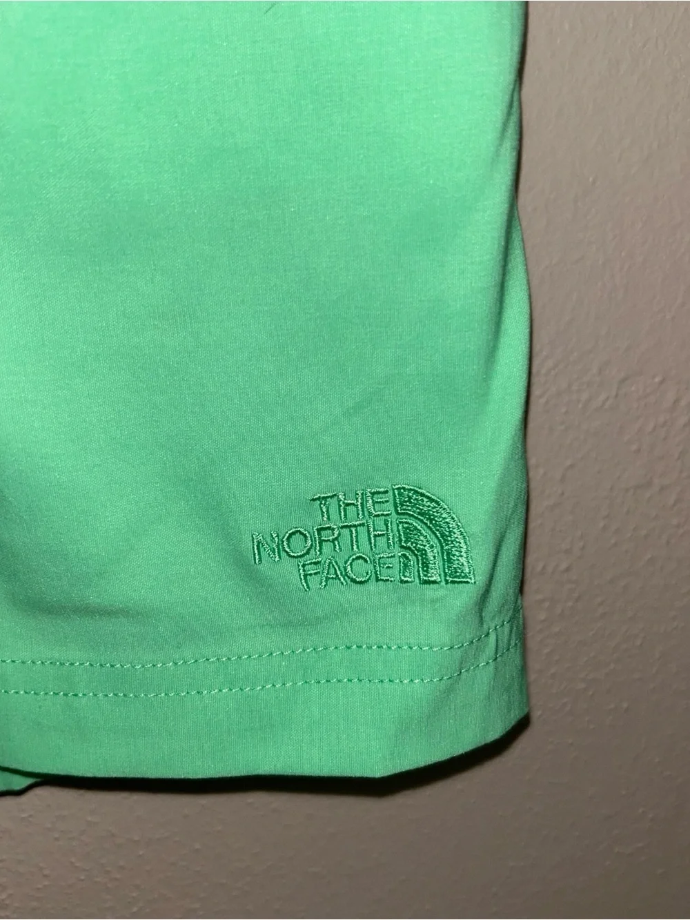 The North Face Class V Swim Shorts Mint Green Nylon Lined Elastic Waist Beach
